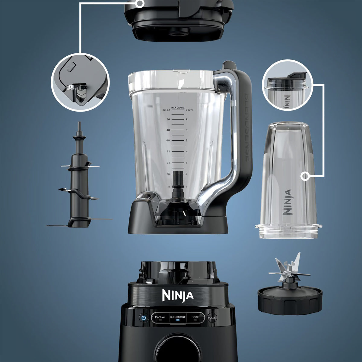 Licuadora Inteligente Ninja Detect Power Pro 2 Vasos 10 Velocidades TB301