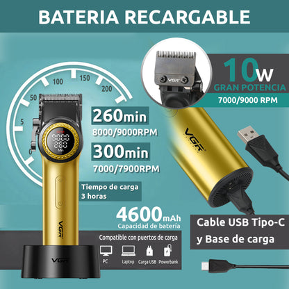 Combo Maquina Y Patillera VGR V001 Y V977 Colores Surtidos